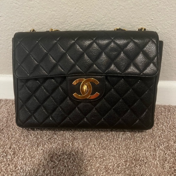 CHANEL Handbags - Chanel vintage jumbo maxi XL caviar bag